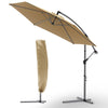 VOUNOT 3m Cantilever Garden Parasol, Banana Patio Umbrella with Crank Handle and Tilt, Khaki
