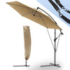 VOUNOT 3m Cantilever Garden Parasol, Banana Patio Umbrella with Crank Handle, Wind Protection Strap and Tilt, Khaki