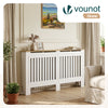 VOUNOT Radiator Cover Cabinet with Vertical Slats, White Oak, 152x19x82cm