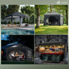 VOUNOT 3x3m Pop Up Gazebo with Sides, Central Lock System & 4 Weight Bags, Grey - VOUNOTUK