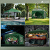VOUNOT 3x3m Pop Up Gazebo with Sides, Central Lock System & 4 Weight Bags, Green - VOUNOTUK