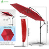 VOUNOT 3m Cantilever Garden Parasol, Banana Patio Umbrella with Crank Handle and Tilt, Red