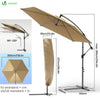 VOUNOT 3m Cantilever Garden Parasol, Banana Patio Umbrella with Crank Handle and Tilt, Khaki