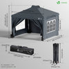 VOUNOT 3x3m Pop Up Gazebo with Sides, Central Lock System & 4 Weight Bags, Grey - VOUNOTUK