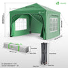 VOUNOT 3x3m Pop up Gazebo with Sides, Waterproof Garden Marquee Party Tent Green