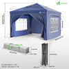 VOUNOT 3x3m Pop up Gazebo with Sides, Waterproof Garden Marquee Party Tent Blue