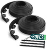 VOUNOT Flexible Lawn Garden Edging Border, with 80 Pegs, Black 40m