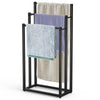 VOUNOT Freestanding Towel Rail 3-Tier Metal Towel Stand, Black
