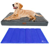 VOUNOT Dog Bed with Cooling Mat, Wahsable Pet Mattress Crate Cushion, Grey 76x51x9cm - VOUNOTUK