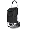VOUNOT Folding Shopping Trolley with Detachable bag, 2 Mudguard wheels 55L Black