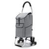 VOUNOT Folding Shopping Trolley on 6 Wheels, Aluminium Lightweight Shopping Cart, 45L Grey - VOUNOTUK