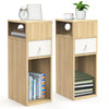 VOUNOT Set of 2 Narrow Bedside Table 25x30x66cm Nightstand Side End Table Natural