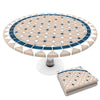 VOUNOT Round Tablecloth Covers Elastic Outdoor Picnic Waterproof Table Cover Ceramic Pattern 90-120cm - VOUNOTUK
