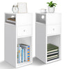 VOUNOT Set of 2 Narrow Bedside Table 25x30x66cm Nightstand Side End Table White