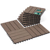 VOUNOT WPC Decking Tiles Set of 16, Outdoor Deck Tiles, 30x30 cm,Brown