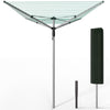 VOUNOT 50m Rotary Washing Line 4 Arm Clothes Airer with Cover and Spike, Silver