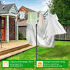 VOUNOT 50m Rotary Washing Line 4 Arm Clothes Airer with Cover and Spike, Grey