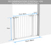 VOUNOT Stair Gates, Pressure Fit Safety Gate, White 75-96 cm