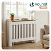 VOUNOT Radiator Cover Cabinet with Vertical Slats, White Oak, 111x19x82cm