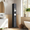 VOUNOT Tall Bathroom Cabinet with Adjustable Shelf 20x20x180cm Black