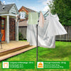 VOUNOT 45m Rotary Washing Line 4 Arm Clothes Airer with Cover and Spike, Grey
