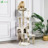 VOUNOT Cat Tree Tower with Space Capsule, Multi Level Cat Activity Center, Beige - VOUNOTUK