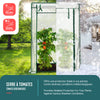 VOUNOT Garden Greenhouse w/Roll-Up Door, 135g/m² PE Cover, 100x50x150cm, White