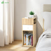 VOUNOT Set of 2 Narrow Bedside Table 25x30x66cm Nightstand Side End Table Natural