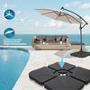 VOUNOT Set of 4 Cantilever Parasol Base Weights 60L Water or 100kg Sand, Black