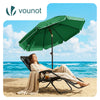 VOUNOT 2m Tilting Garden Parasol UV50+ with Ground Anchor, Green