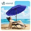 VOUNOT 2m Tilting Garden Parasol UV50+ with Ground Anchor, Blue