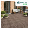 VOUNOT WPC Decking Tiles Set of 16, Outdoor Deck Tiles, 30x30 cm,Brown