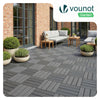 VOUNOT Decking Tiles Set of 11, Outdoor Deck Tiles, 30x30 cm, Anthracite