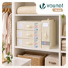 VOUNOT 3 Pack Bedding Storage Bags, Foldable Sheet Organisers, Beige