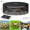 VOUNOT Garden Furniture Covers Ø190x73cm Waterproof Patio Set Cover Black - VOUNOTUK