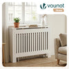 VOUNOT Radiator Cover Cabinet with Vertical Slats, White, 111x19x82cm