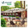 VOUNOT Double Garden Parasol with Hand Crank with Cover, 4.6m Beige
