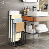 VOUNOT Freestanding Towel Rail 4-Tier Metal Towel Stand, Black
