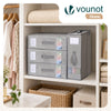 VOUNOT 3 Pack Bedding Storage Bags, Foldable Sheet Organisers, Grey