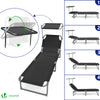 VOUNOT Textilene Folding Sun Loungers Set of 2 with Backrest & Sunshade, Black
