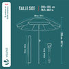 VOUNOT 2m Tilting Garden Parasol UV50+ with Ground Anchor, Mixed Blue Stripe