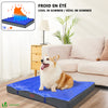 VOUNOT Dog Bed with Cooling Mat, Wahsable Pet Mattress Crate Cushion, Grey 91x70x9cm - VOUNOTUK