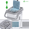 VOUNOT Flat Mop and Bucket set 2-in-1 Hands Free Squeeze with 6 Mop Pads, White - VOUNOTUK