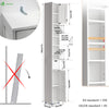 VOUNOT Tall Bathroom Cabinet with Adjustable Shelf 20x20x180cm White