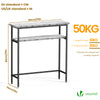VOUNOT Narrow Console Table, 2-Tier Metal Frame Entryway Table 80x24x80cm, White