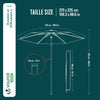 VOUNOT 270cm Garden Parasol, UV50+ Sun Umbrella w/Shoulder Carry Bag, Olive Green