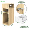 VOUNOT Set of 2 Narrow Bedside Table 25x30x66cm Nightstand Side End Table Natural