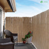 VOUNOT Natural Peeled Reed Fence 140x300cm with Fixing Clips Garden Panel Fence