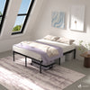 VOUNOT Double Bed Frame 135x190 cm, Sturdy Metal - 36cm Height, Black