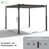 VOUNOT 3x3m Metal Pergola with Retractable Roof, Garden Gazebo for Outdoor, Grey - VOUNOTUK